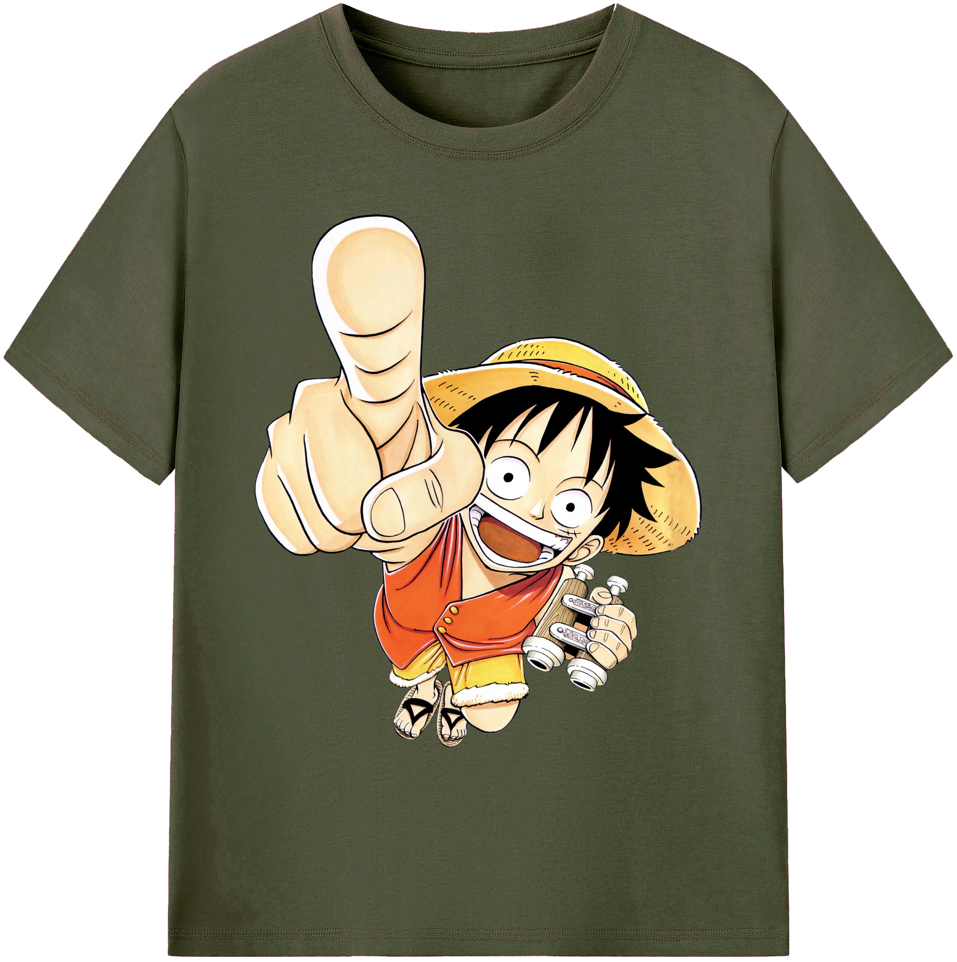 ワンピース モンキー・D・ルフィ ONE PIECE Monkey D. Luffy 綿100％ メンズ半袖Tシャツ｜肌触りやわらか＆通気性